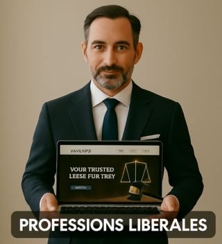 Avocat en costume professionnel - Création sites web pour professions Avocat en costume professionnel - Création sites web pour professions libérales, avocats, médecins, experts-comptables